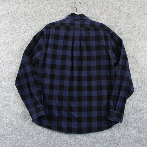 Brooks Brothers Shirt Mens L Blue Black Buffalo Plaid Pinwale Corduroy Regent - Picture 3 of 13
